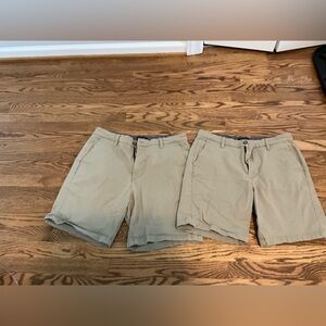 Two pair Nautica Men's Khaki Flat Front Shorts